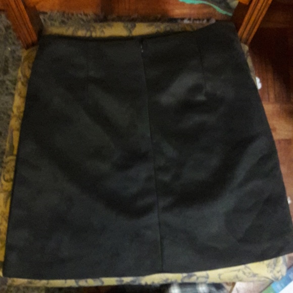 Black Embroidered Suede Skirt - Picture 2 of 3
